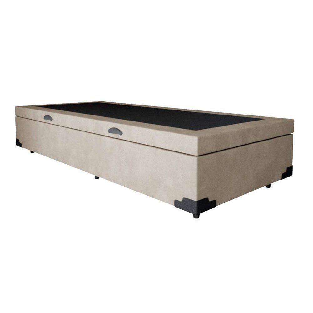 Cama Box Baú Solteirão Loja Xerife Suede Bege 41x96x203 - 3