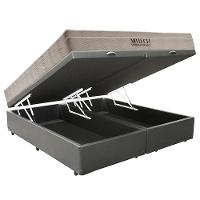 Cama Box Baú Queen Sintético Bipartido + Colchão Ortobom Airtech Molas Ensacadas 158x198x65 Cinza - 5