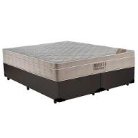 Cama Box King Bipartido Sintético + Colchão Ortobom Airtech Molas Ensacadas 193x203x65 Marrom - 1