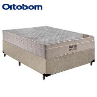 Cama Box Casal Suede + Colchão Ortobom Airtech Molas Ensacadas 138x188x65 Bege - 5