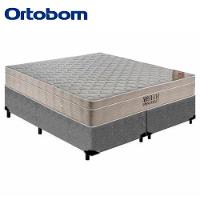 Cama Box Queen Bipartido Suede + Colchão Ortobom Airtech Molas Ensacadas 158x198x65 Cinza - 5