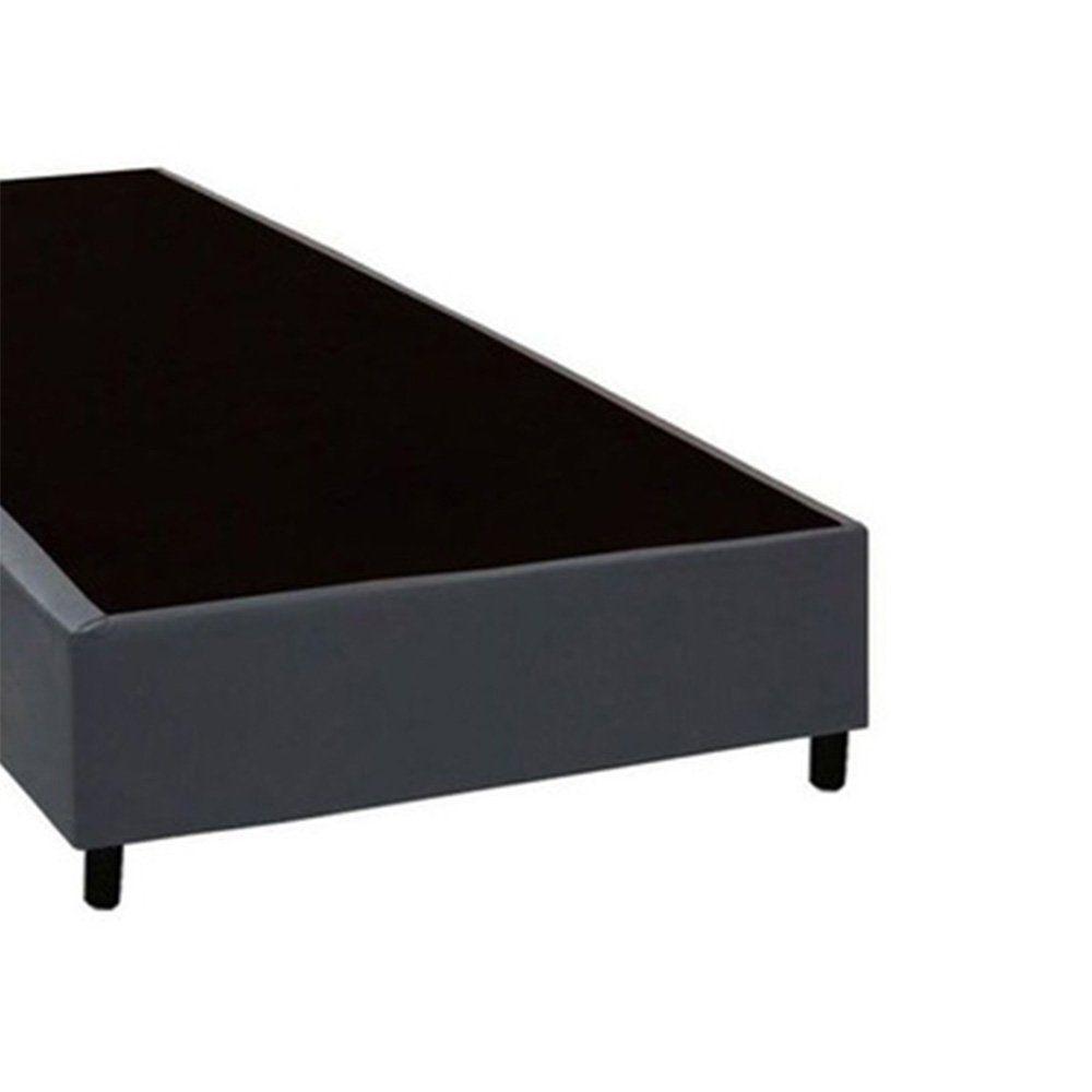 Cama Box Blindado Solteiro Xerife Móveis Sintético Cinza 40x88x188 - 3