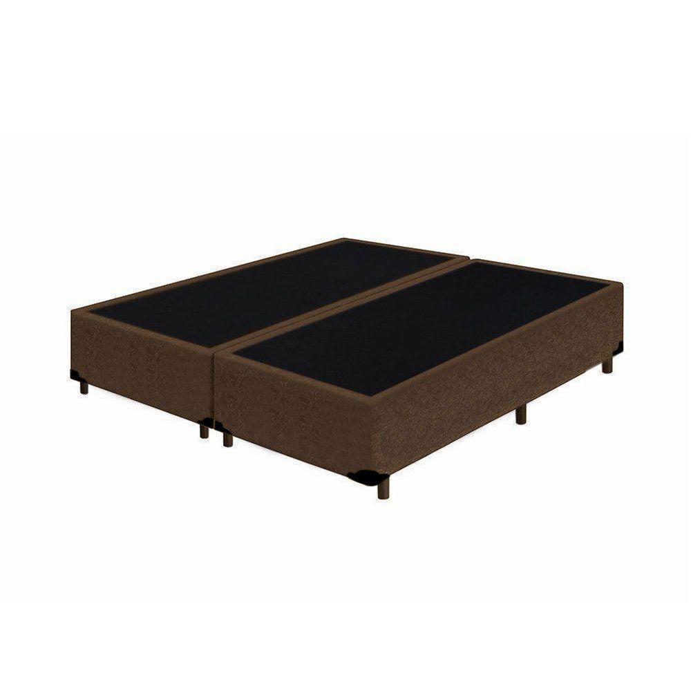 Cama Box Casal Bipartido Xerife Móveis Suede Marrom 40x138x188 - 1