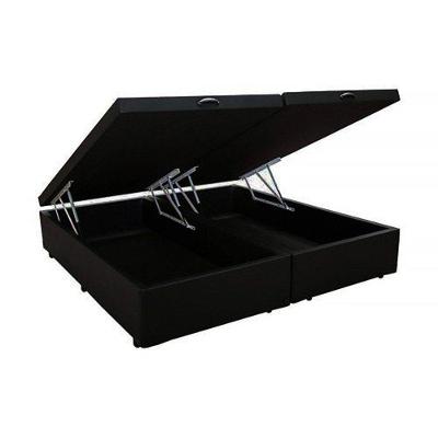Cama Box Baú Casal Bipartido Loja Xerife Suede Preto 41x138x188