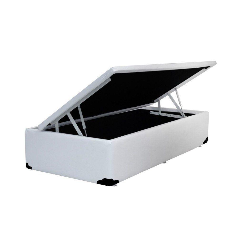 Cama Box Baú Solteirão Loja Xerife Sintético Branco 41x96x203 - 1