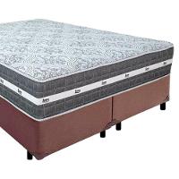 Cama Box Casal Bipartido Sintético + Colchão Anjos Black Graphite Molas Ensacadas 138x188x64cm Marrom - 7