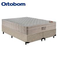 Cama Box King Bipartido Suede + Colchão Ortobom Airtech Molas Ensacadas 193x203x65 Bege - 6