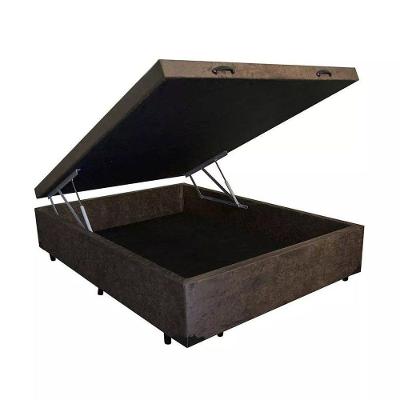 Cama Box Baú Casal Loja Xerife Suede Marrom 41x138x188