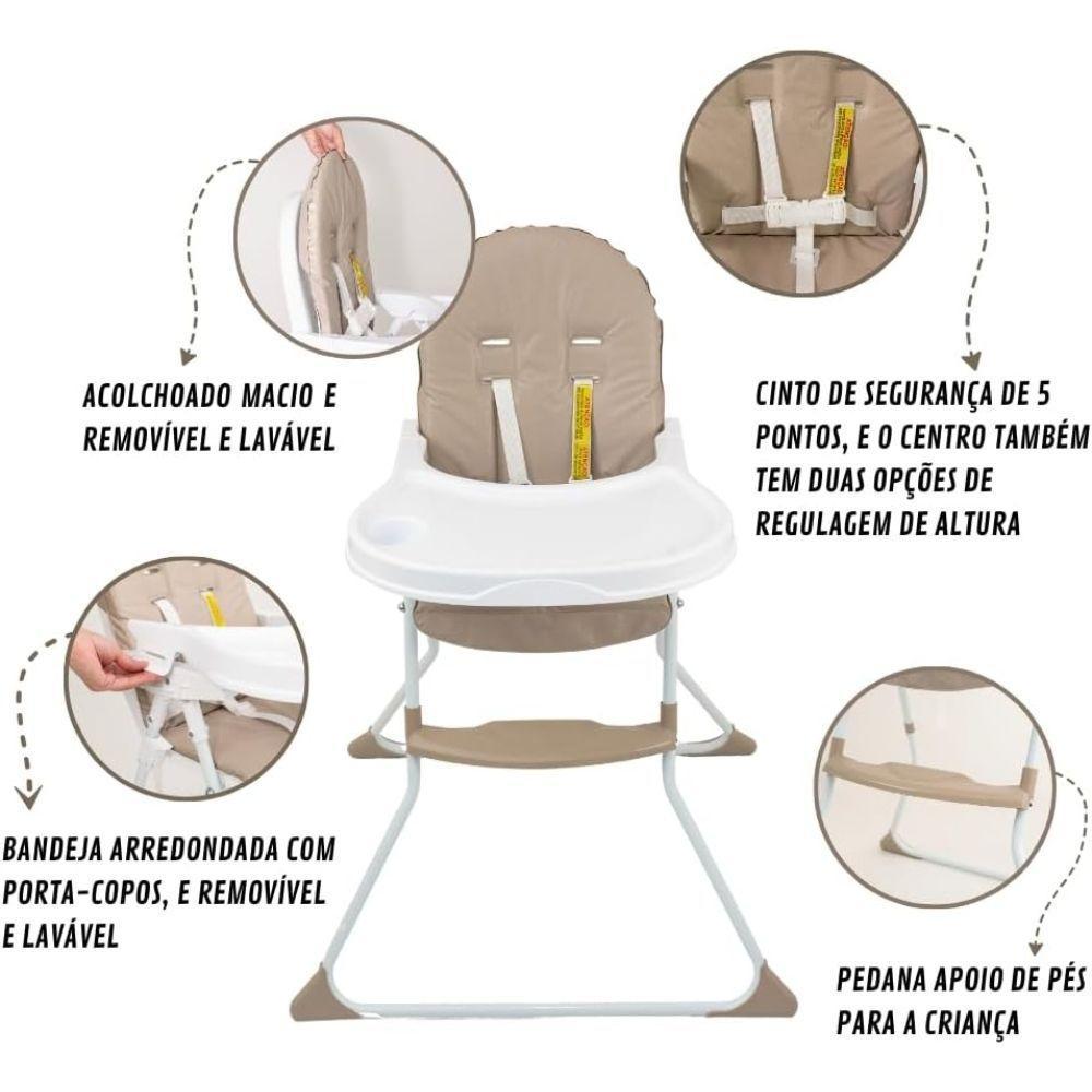Cadeira De Alimentação Galzerano Para Bebê Alta Nick 5025 Até 23kg Sand - 3
