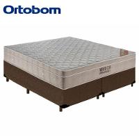 Cama Box Queen Bipartido Suede + Colchão Ortobom Airtech Molas Ensacadas 158x198x65 Marrom - 6