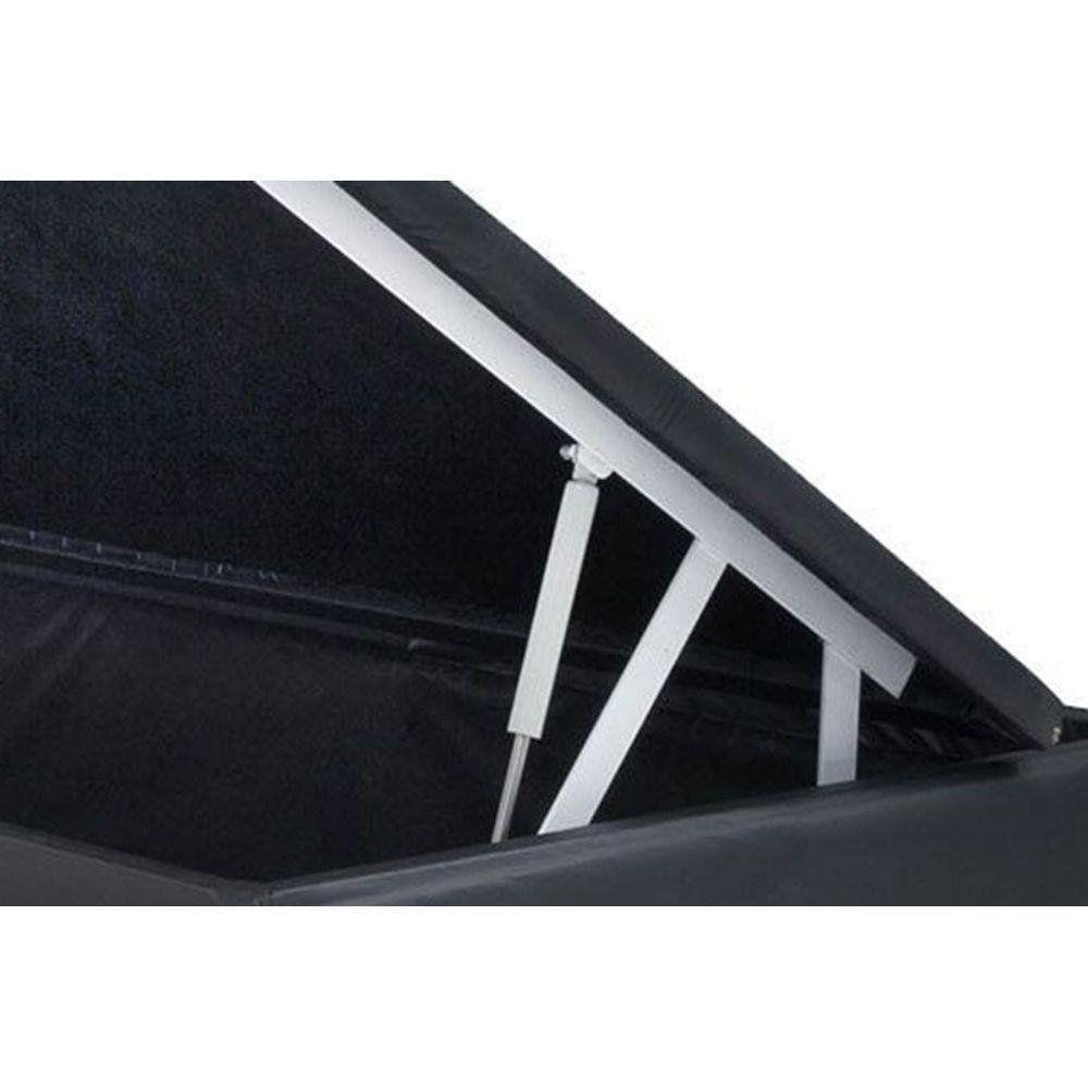 Cama Box Baú Casal Loja Xerife Sintético Cinza 41x138x188 - 2