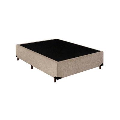 Cama Box Blindado Casal Xerife Móveis Suede Bege 40x138x188