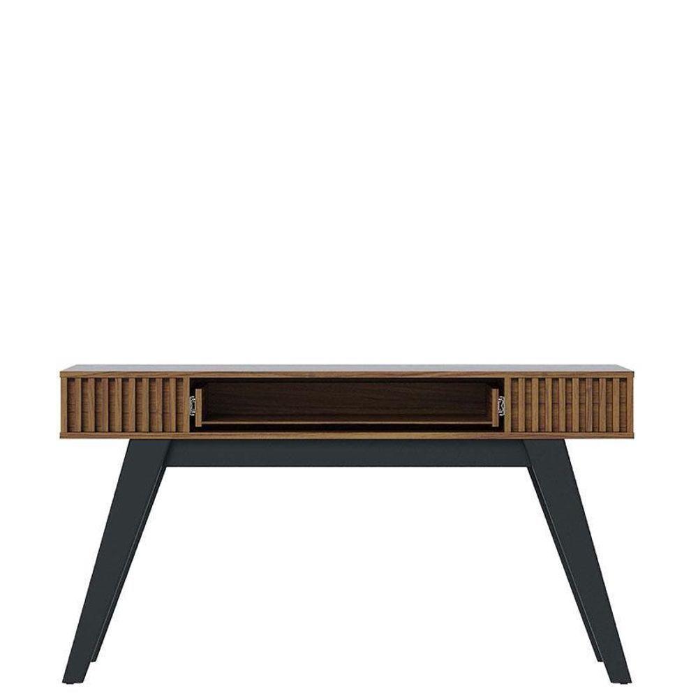 Mesa De Centro Jeri Noce Milano Preto Acetinado Com Aparador Para Sala Riviera Noce Milano – Colibri - 5