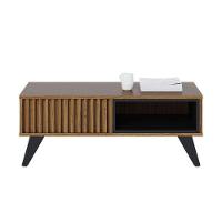 Mesa De Centro Jeri Noce Milano Preto Acetinado Com Aparador Para Sala Riviera Noce Milano – Colibri - 7