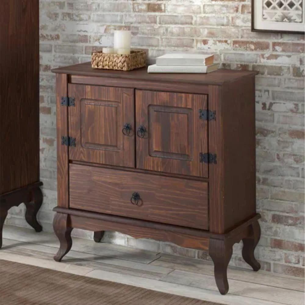 Balcão 2 Portas Madeira Maciça Clássico Rústico Imbuia - 1