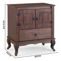 Balcão 2 Portas Madeira Maciça Clássico Rústico Imbuia - 4