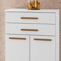 Balcão 2 Portas E 2 Gavetas Com Rodinhas Branco Mônaco - 6