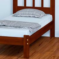 Cama Com Colchão Solteiro Castanho Madeira Maciça Perola - 4