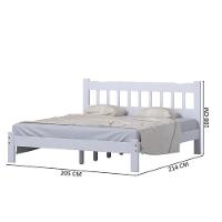 Cama De Casal King Size Madeira Maciça Branco Pérola - 4