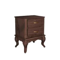 Mesa De Cabeceira Pequena 2 Gavetas Madeira Maciça Rústica Imbuia - 2