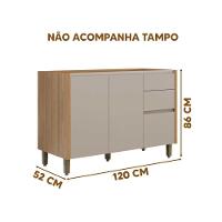 Armário Balcão Para Pia Sem Tampo Allure 3 Gavetas 2 Portas - 4