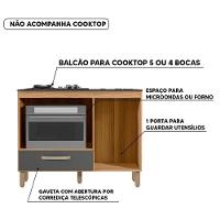 Balcão Para Cooktop 4 E 5 Bocas Cozinha 1 Porta 1 Gaveta Freijo-chumbo - 6