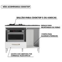Balcão Para Cooktop 4 E 5 Bocas Cozinha 1 Porta 1 Gaveta Branco - 6