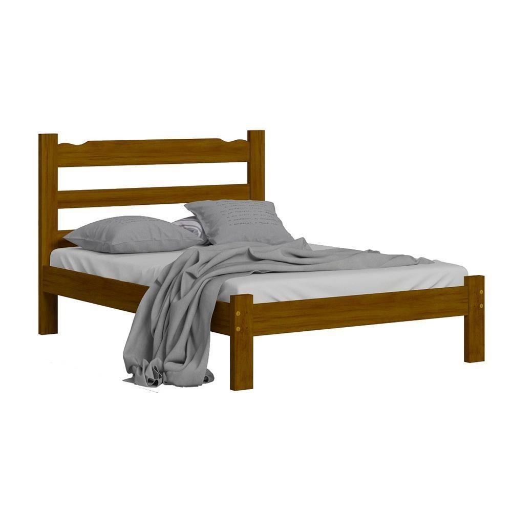 Cama De Casal Madeira Maciça Esmeralda Imbuia - 1