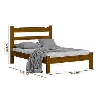 Cama De Casal Madeira Maciça Esmeralda Imbuia - 3