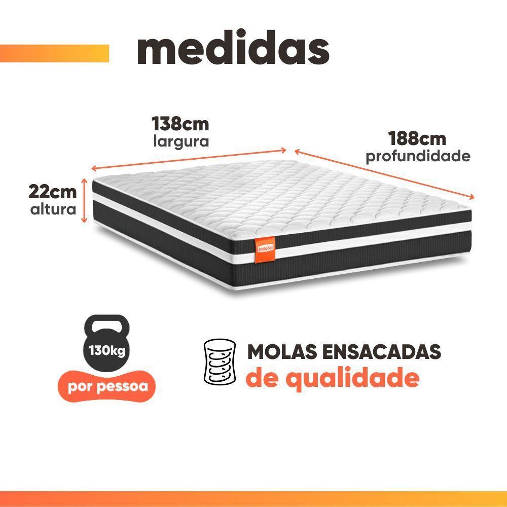 Cama Box Baú Casal Molas Ensacadas Bali 138x188x63cm Preto - 4