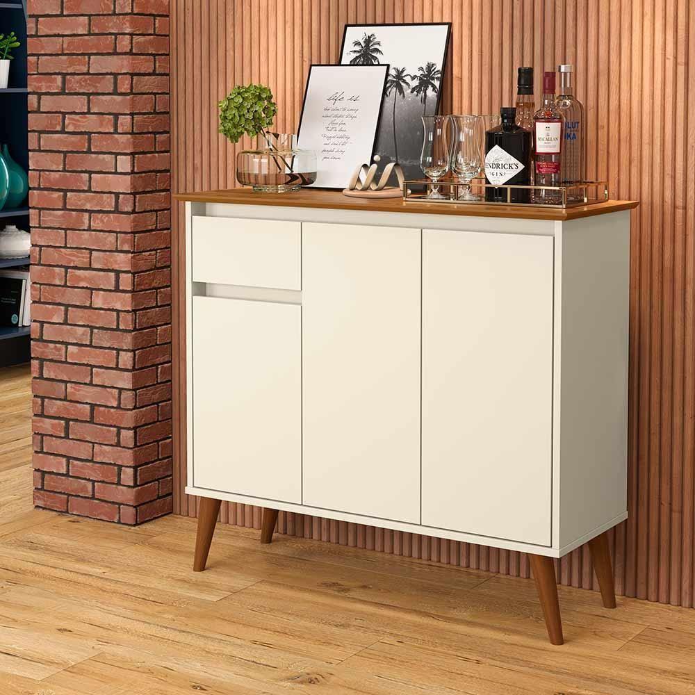 Buffet Aparador Cantinho Do Café 3 Portas 1 Gaveta Veneza Off White- Freijo Off White-freijo - 1