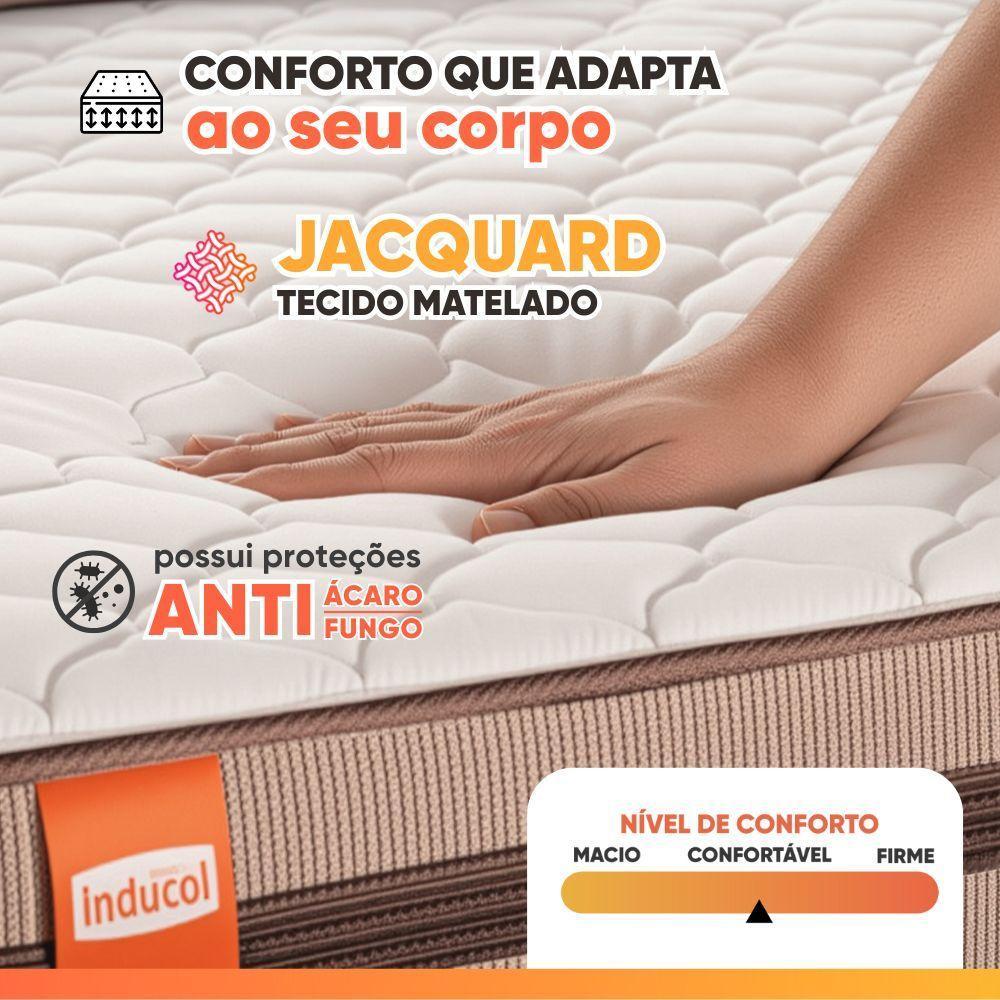 Cama Box Baú Casal Molas Ensacadas Bali 138x188x63cm Bege - 5