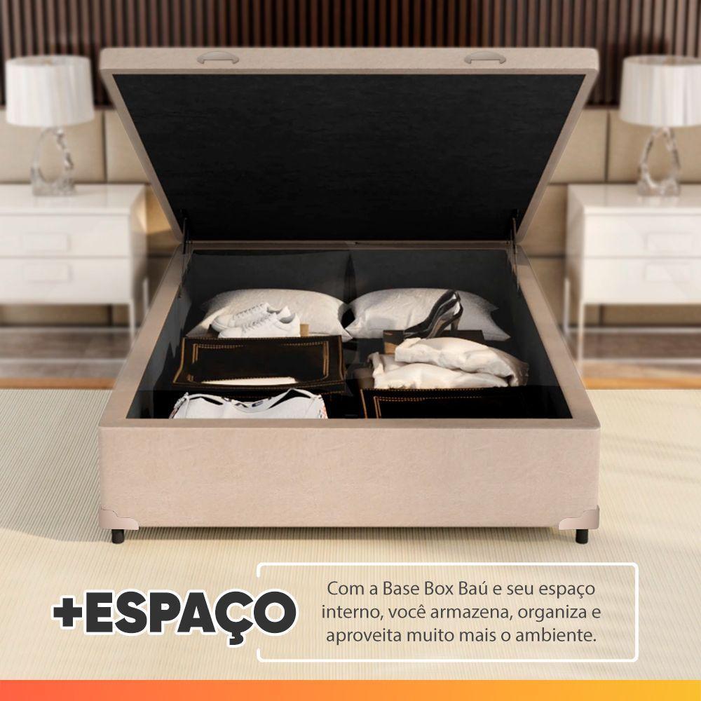 Cama Box Baú Casal Molas Ensacadas Bali 138x188x63cm Bege - 7