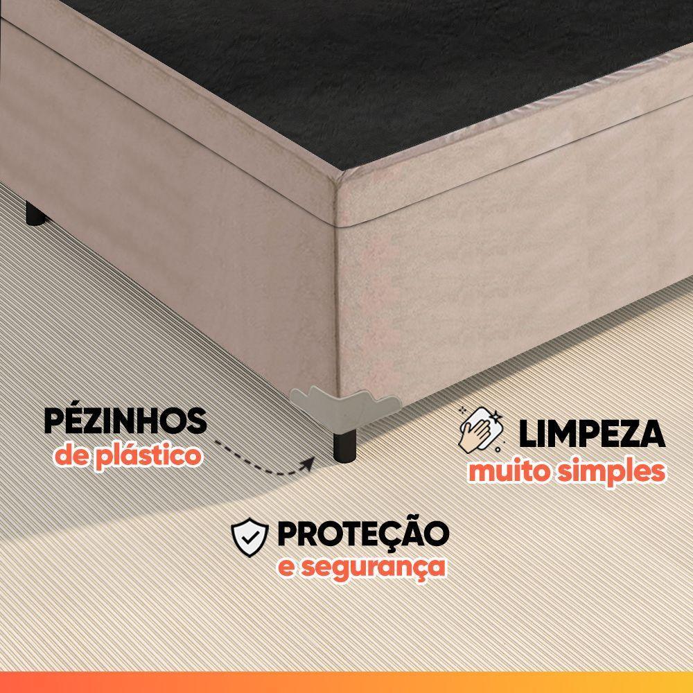 Cama Box Baú Casal Molas Ensacadas Bali 138x188x63cm Bege - 9