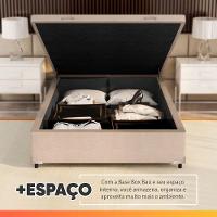 Cama Box Baú Casal Molas Ensacadas Bali 138x188x63cm Bege - 7