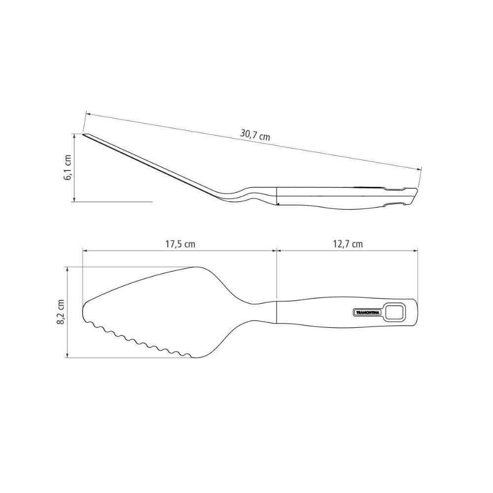 Espátula Para Bolo E Pizza Verano Bojo Em Nylon Cabo De Polipropileno Ônix - Tramontina 25576130 - 3