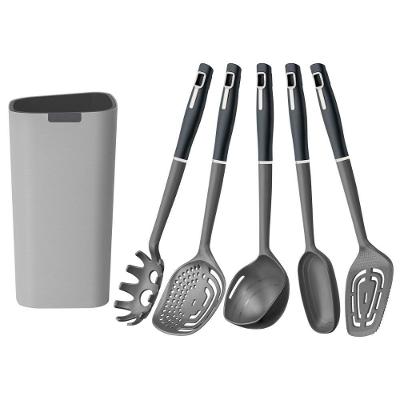 Jogo de Utensílios Verano Ônix 6 Peças com Suporte em Nylon e Polipropileno para Cozinha Tramontina