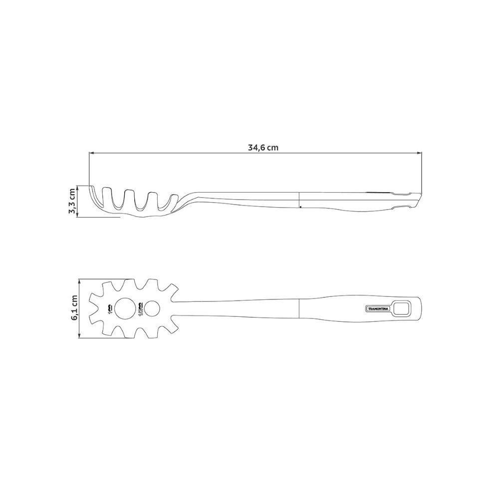 Pegador De Massa Verano Com Bojo Nylon E Cabo De Polipropileno Ônix - Tramontina 25574130 - 3