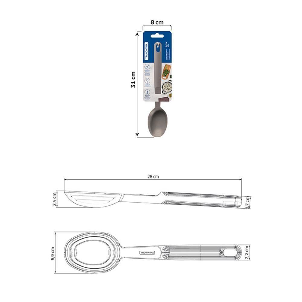 Colher Para Servir Softta Em Silicone Cinza - Tramontina 25852160 - 3