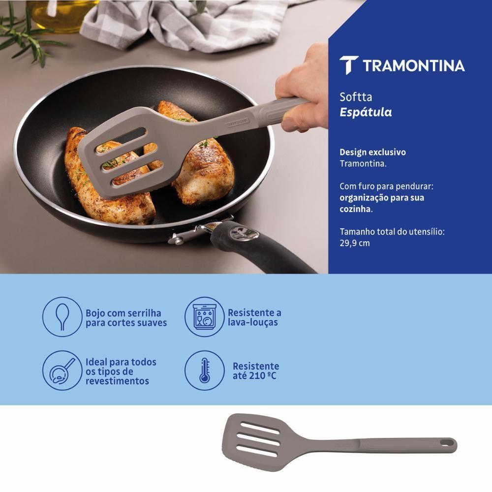 Espátula Vazada Softta Em Silicone Cinza - Tramontina 25850160 - 4