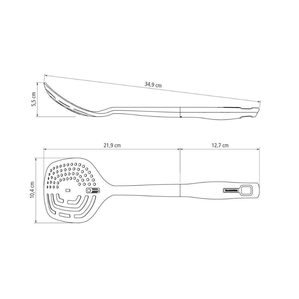 Escumadeira Espumadeira Com Furo Verano Bojo Nylon E Cabo Polipropileno Ônix - Tramontina 25573130 - 3
