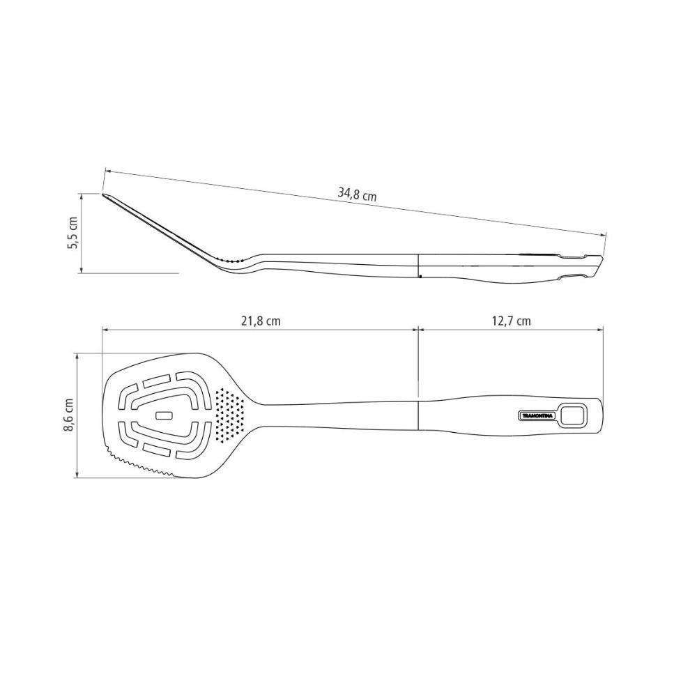 Espátula Verano Bojo Em Nylon Cabo Polipropileno Mini Ralador Ônix - Tramontina 25570130 - 3