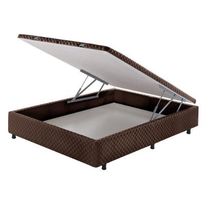 Base Box Casal Ecoflex Com Baú 1,38 X 1,88 X 0,30 Marrom