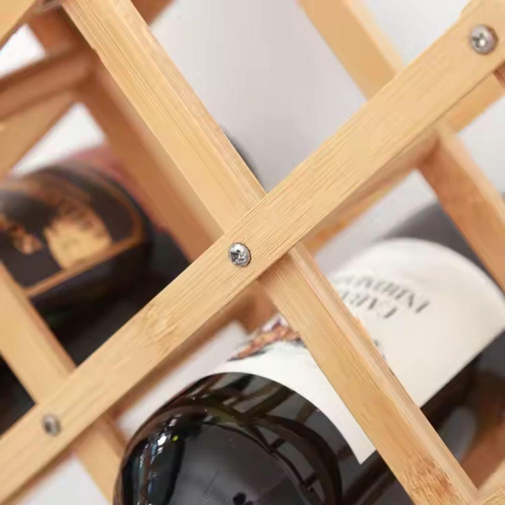 Adega Retratil Rack Vinhos Madeira Suporte Porta 6 Garrafas Bebidas Prateleira Mesa Bancada Dobravel - 7