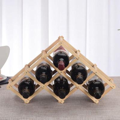 Adega Retratil Rack Vinhos Madeira Suporte Porta 6 Garrafas Bebidas Prateleira Mesa Bancada Dobravel