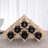 Adega Retratil Rack Vinhos Madeira Suporte Porta 6 Garrafas Bebidas Prateleira Mesa Bancada Dobravel - 1