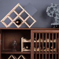 Adega Retratil Rack Vinhos Madeira Suporte Porta 6 Garrafas Bebidas Prateleira Mesa Bancada Dobravel - 3