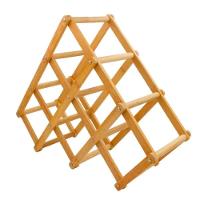 Adega Retratil Rack Vinhos Madeira Suporte Porta 6 Garrafas Bebidas Prateleira Mesa Bancada Dobravel