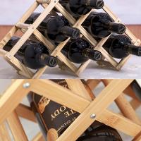 Adega Retratil Rack Vinhos Madeira Suporte Porta 6 Garrafas Bebidas Prateleira Mesa Bancada Dobravel - 5