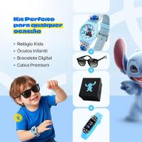 Relogio Infantil Digital Led Azul + Caixa + Oculos Sol Menina Pulseira Ajustavel Presente Crianca - 2
